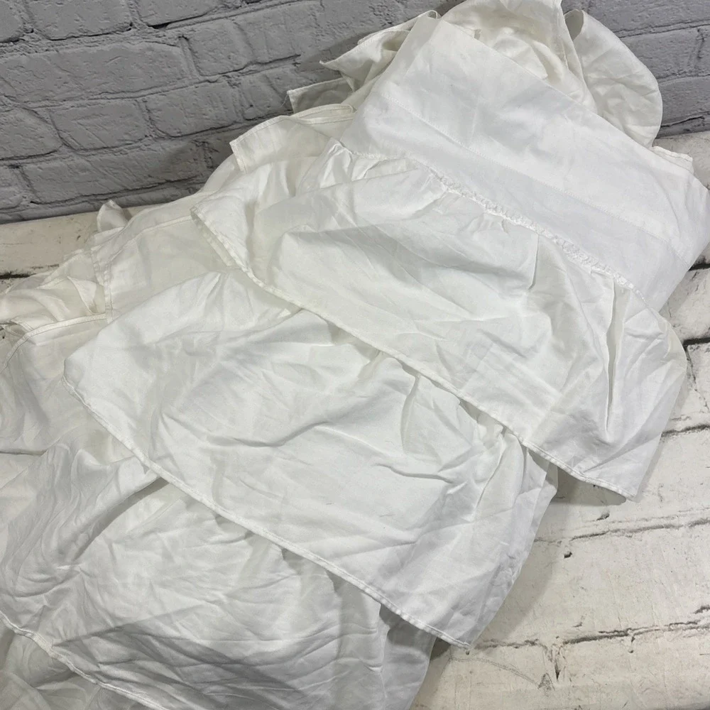 Pottery Barn Kids Ruffles Layers Blackout Curtain White 44x84 Each 2 Panels